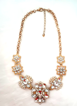 Women&#39;s Fashion Necklace Gold Tone Sparkling Clear Beads Wedding Party - £10.16 GBP
