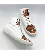 COBRA SOCIETY Mens White Orange Leather Sneaker shoes Size 43 EU 10 US - €85,71 EUR
