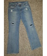 Womens Jeans AE American Eagle Blue Embellished Distressed Hipster Denim... - $18.81