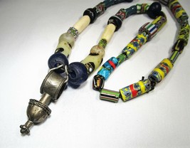 ME3 Vintage Estate African Millefiori Trade Beads Necklace C2383 - £207.96 GBP