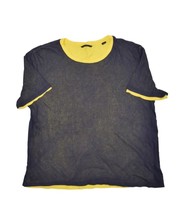 Jack &amp; Jones T Shirt Men XL Double Layer Space Top Blue Yellow Mesh Shor... - £18.99 GBP