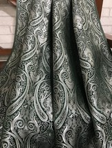 Green & Silver Indian Brocade fabric, Bridal Fabric, Abaya, Fabric, NF132 - $7.49 - $10.99