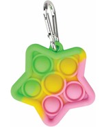 Fidget Toy Push Pop Stress Relief Toy w/Snap Hook Portable Keychain Rain... - £7.88 GBP