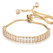 CZ Colorful Telescopic Bracelets For Women Gold Chain Charm Bangles Fasion Jewel - £6.85 GBP