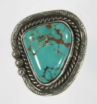 Argent Sterling Navajo Turquoise Bague Avec Accents Taille 6.50 - $2,049.16 MXN