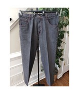 Stacy Adams Jeans Men&#39;s 38 Black Denim Embroidered Pockets Slim Fit Stra... - $56.86 CAD
