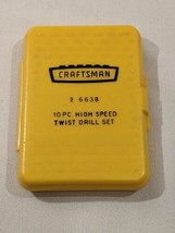 Craftsman 9 6638 USA  10 Pc Vtg High Speed Twist Drill Set 1/16-1/4 Yellow Case - £19.74 GBP