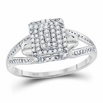 10kt White Gold Womens Round Diamond Cluster Ring 1/6 Cttw - £213.10 GBP
