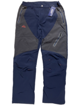 Men&#39;s Skiing Pants Waterproof Windproof Fleece Lined Hiking Workwear Blu... - £15.54 GBP