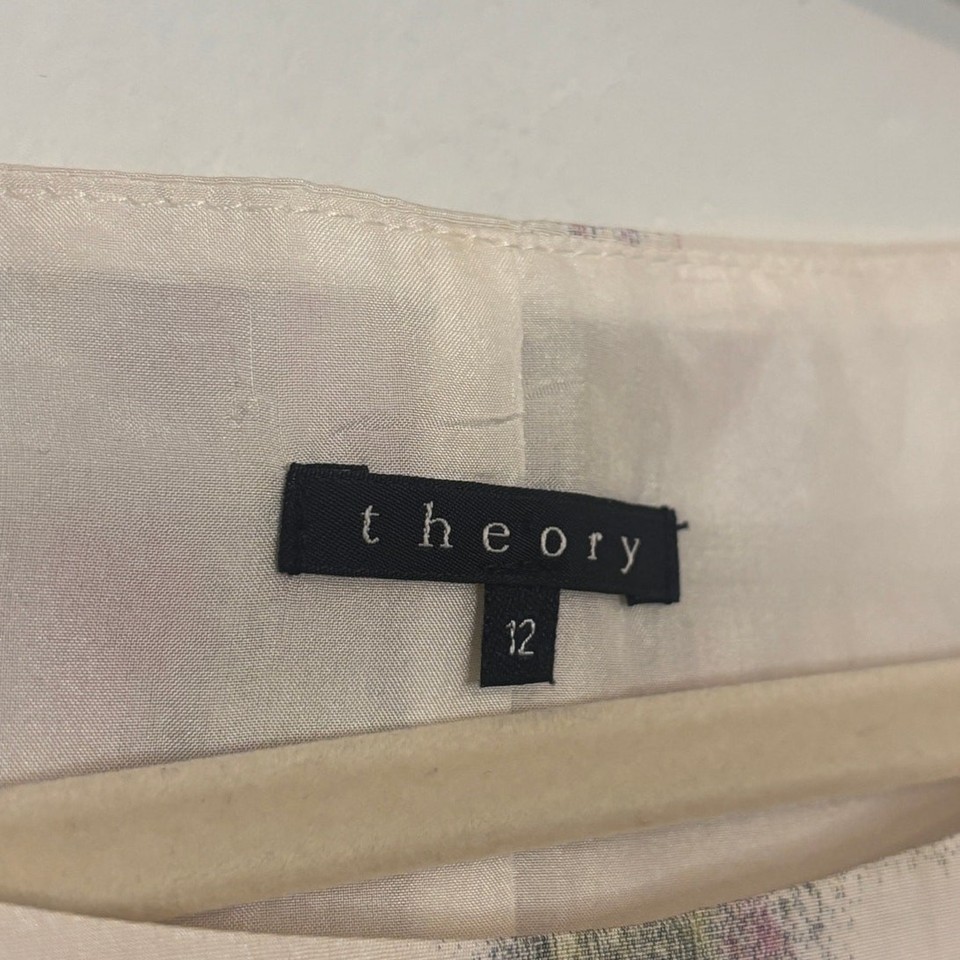 Theory Watercolor Floral Dress 12 Sleeveless Feminine Wedding Guest Spring Item image 5