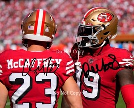 DEEBO SAMUEL &amp; CHRISTIAN MCCAFFREY SIGNED PHOTO 8X10 RP AUTOGRAPHED * 49ERS - $19.99