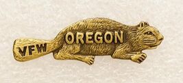 Vintage Jewelry Lapel Pin VFW Veterans Foreign Wars Oregon Beaver - $12.86