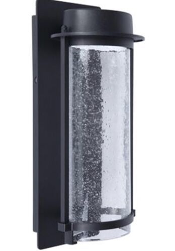 Lutec Outdoor Wall Sconce, Porch LED Light Fixture Bubble Glass Black NEW - $14.84