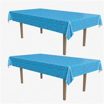 Retro Vibes Pastel Party Tablecovers - 2 Pieces, 54 x 108 Inches, Plastic Rectan - $51.47