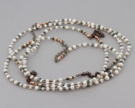 Retired Silpada MAGNIFICENT MILE Pearl &amp; Mixed Metals 60&quot; Long Necklace N1993 - £31.23 GBP