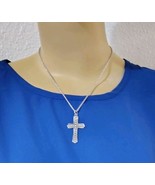 925 Sterling Silver  Crucifix  Pendant Necklace 18&quot;   10.2g - $728.50 MXN