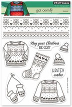 Penny Black Get Comfy Stamp Set Cozy Winter Wishes Sweater Hat Mitten Sock - £15.71 GBP