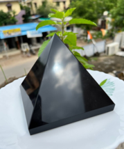 Large Shungite Polished Crystal Pyramid EMF Protection Home Anti Radiation 3.5-4 - £22.46 GBP