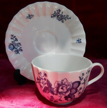 2 ROYAL WORCESTER BLUE SPRAYS CUP SAUCER SETS FLORAL - $40.07