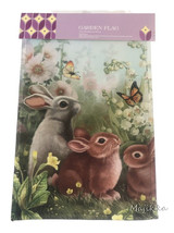 Spring Easter Garden Yard Flag Banner 12x18 Bunny Bunnies Butterfiles Fl... - $21.44
