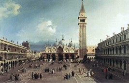 painting Giclee Piazza San Marco with the Basilica. Building Print Canvas - £7.46 GBP+