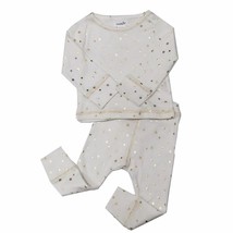 NWT Mud Pie Baby Girls Metallic Gold Star White Shirt Pants Outfit Set  - £6.79 GBP