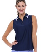 NWT BELYN KEY Navy Katherine Plaid Birdie Sleeveless Golf Shirt XS S M L... - $63.18 CAD