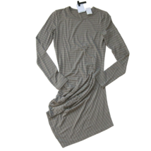 NWT T by Alexander Wang Stone Gray Modal Ruched Long Sleeve T-shirt Dress M - £33.11 GBP