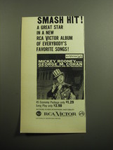 1957 RCA Victor Album Advertisement - Mickey Rooney sings George M. Cohan - £14.72 GBP