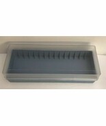 Lg Blue Base W Clear Top 15 Slot Cassette Tape Storage Case-RARE VINTAGE... - $39.41 CAD