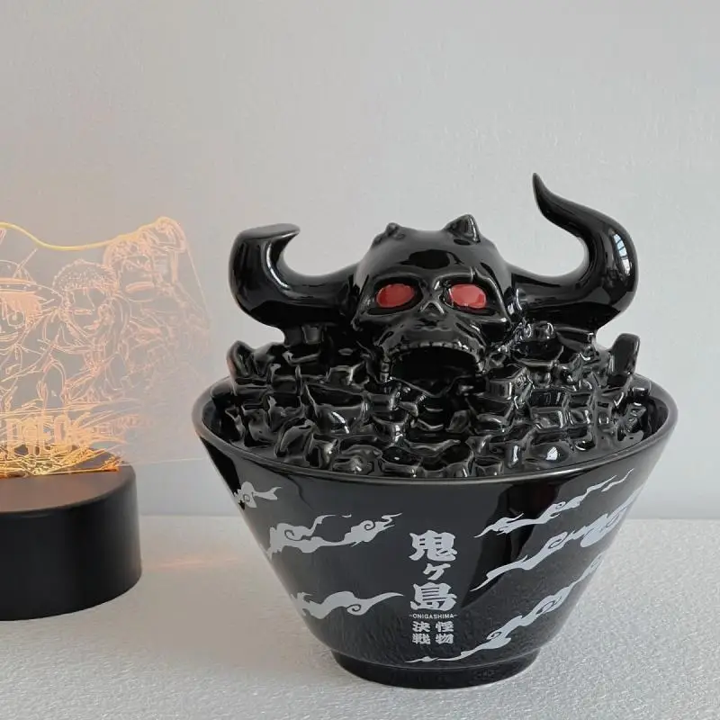 New One Piece Luffy Kaidou Creative Ramen Bowl Straw Hat Ceramic Bowl Instant - £23.22 GBP