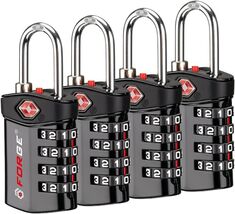 4 Black Forge TSA Luggage Lock Locks Combination Lock TSA17019 4 Digit C... - $10.99