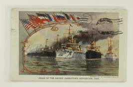 Vintage Souvenir Paper Postcard 1907 Jamestown Exposition Pride of the Navies - $12.76