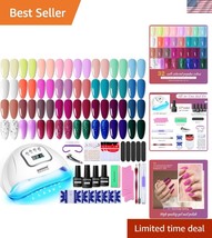 All-in-One Gel Nail Polish Kit with UV Lamp - 32 Vibrant Colors for DIY ... - $42.50