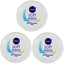 (3 Pack) Nivea Soft Moisturizing Cream, Travel Size Face Body Hands, 0.84 oz - £5.71 GBP