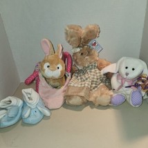 NEW old stock Bunny lot, Ganz & Russ, all new with tags from gift store closeout - $29.50