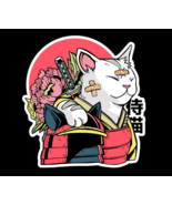 Funny Cat Samurai With Sword Sticker Decal Car Truck Wall Phone - €4,81 EUR+