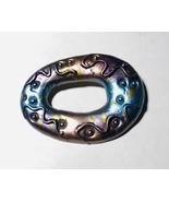 Oval metallic shades of purple brooch, boutique jewelry, free shipping  - £13.36 GBP