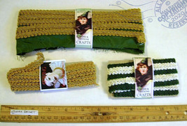 4.93 yards Upholstery Braided Gimp Trim Edging Gold Green White VINTAGE ... - £25.33 GBP