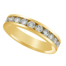 1CT Imitación Diamante 14K Oro Amarillo Chapado Media Eternidad Anillo d... - £66.78 GBP