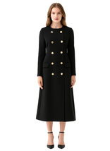 Kate Middleton Inspired Black Double-Breasted Coat with Gold-Tone Button... - $2,760.94 MXN