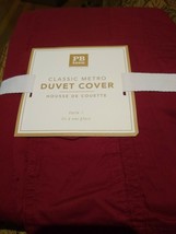 POTTERY BARN Teen Classic Metro Duvet Cover RED Twin  NWT - £46.70 GBP