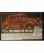 1940 CHEVROLET SPECIAL DELUXE VINTAGE COLOUR VERKAUFSPROSPEKT-MAILER -... - $575.87 MXN