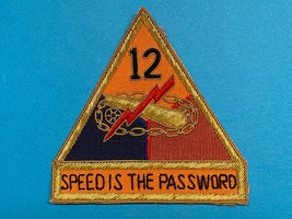 Post Wwii, U.S. Army, Occupation Period, 12th Armored Division, Patch, Bullion - £27.06 GBP