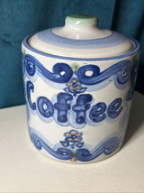 MA Hadley Pottery &quot;Coffee&quot; Canister W/Lid - £36.76 GBP