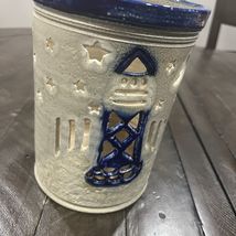 VTG Salt O Thee Earth Salt Glaze Pottery Lighthouse Stars Lamp Signed Ja... - $49.49