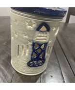 VTG Salt O Thee Earth Salt Glaze Pottery Lighthouse Stars Lamp Signed Ja... - $49.49