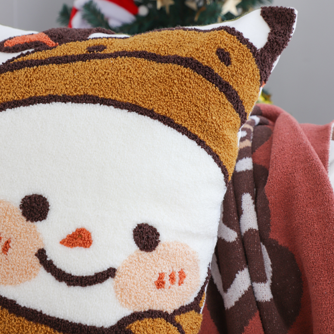 SOGA 2X 45cm Festive Snowman Christmas Decorative Pillow Covers for Sofa and Bed Item image 6
