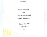 Restaurant De La Toison D&#39;Or Menu La Cloche Grand Hotel Dijon France  - £14.06 GBP