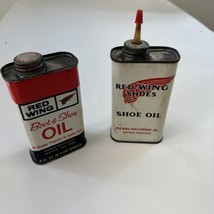 Vintage Red Wing Irish Setter Dog Leather Boot Shoes Oil Can 8 Oz. Lot of 2 - £14.90 GBP
